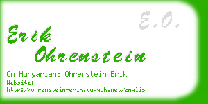 erik ohrenstein business card